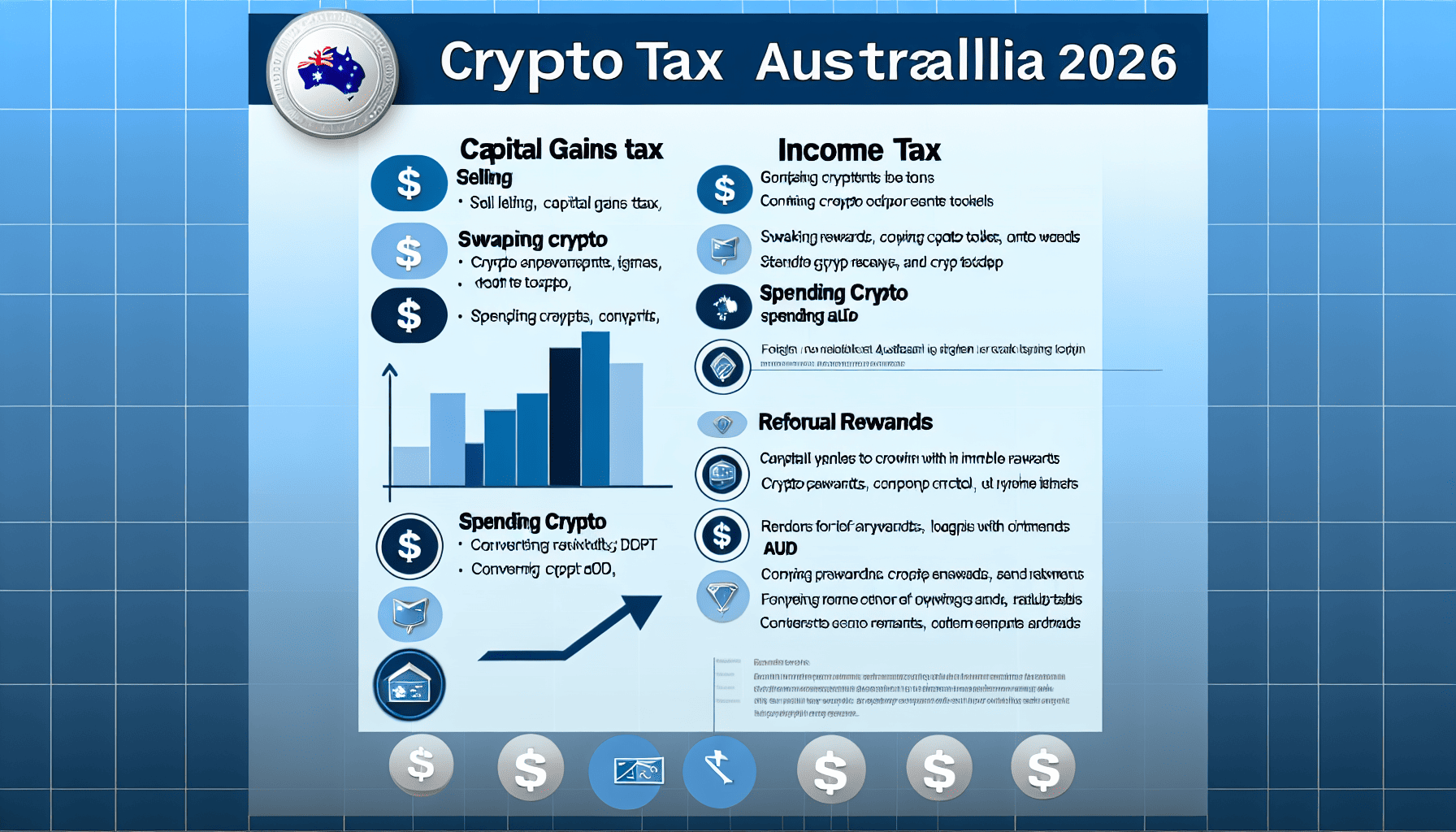 Flowchart showing how DeFi tax works in Australia from wallet transfer to staking reward receipt, highlighting different taxable events.