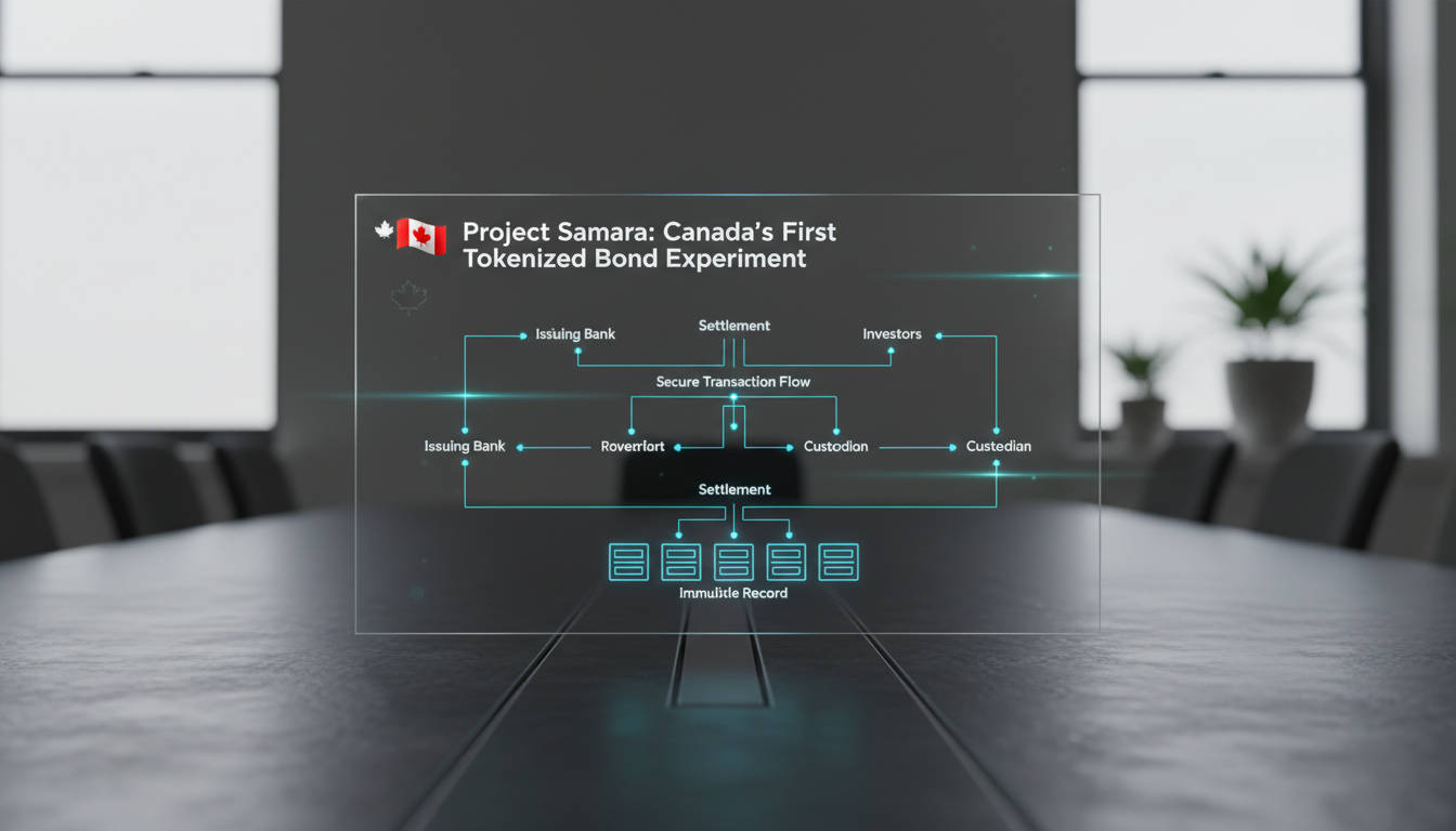 Diagram illustrating the technical architecture of the blockchain platform used in Project Samara.