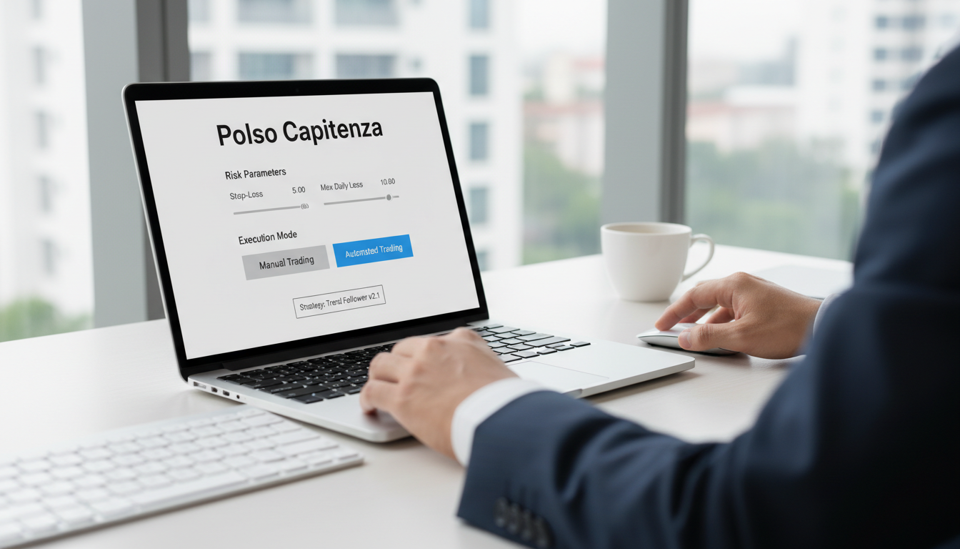 A person configuring trading settings on a modern trading platform.