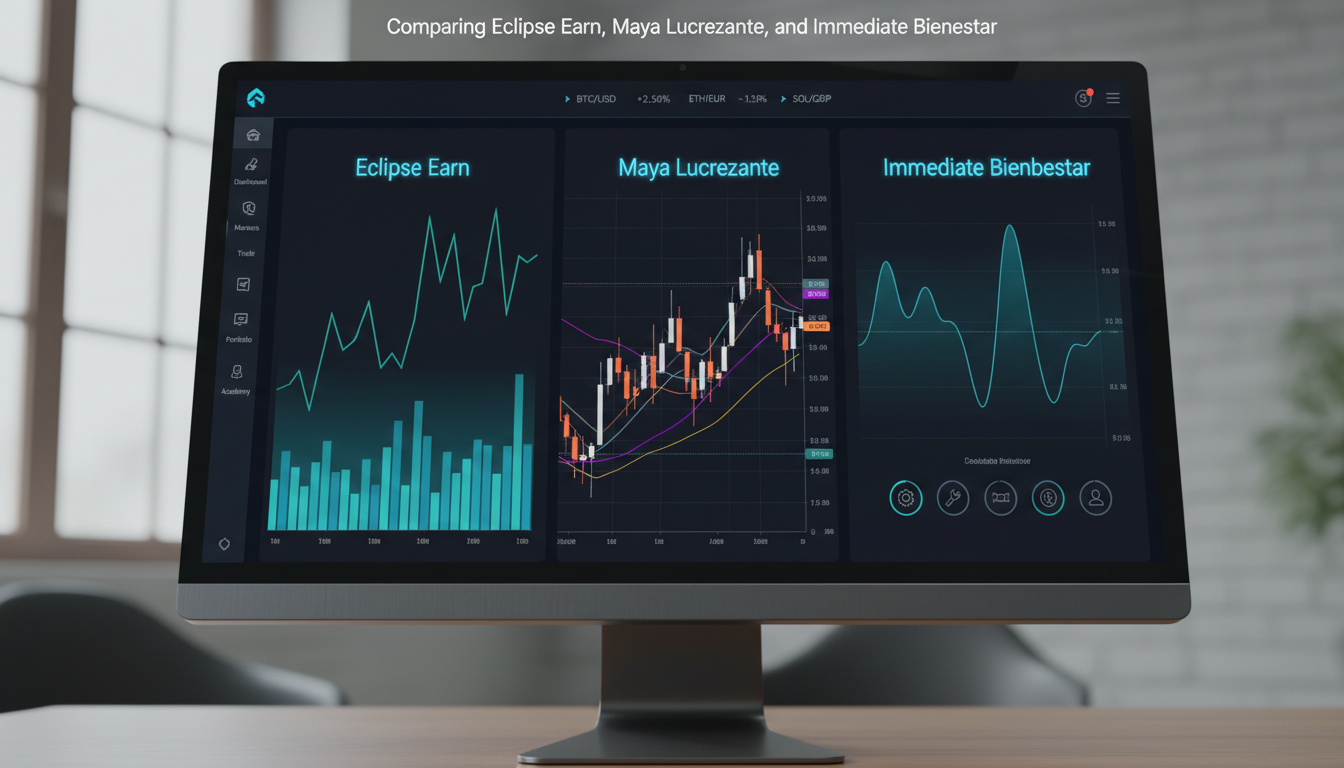 Close-up of a trading dashboard with charts, real-time metrics, and customizable indicators on a computer screen.