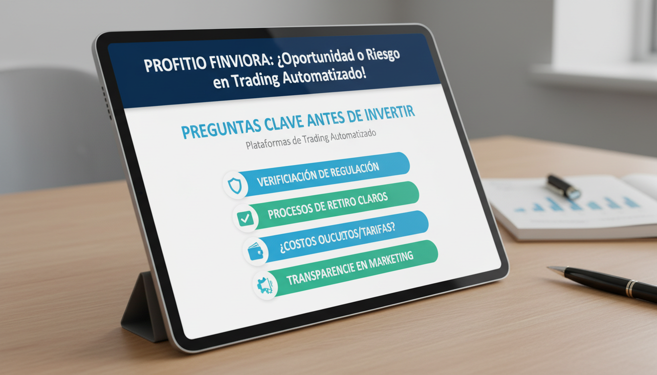 Infographic showing a checklist on key questions to consider before investing in trading platforms, such as regulation verification and withdrawal processes.