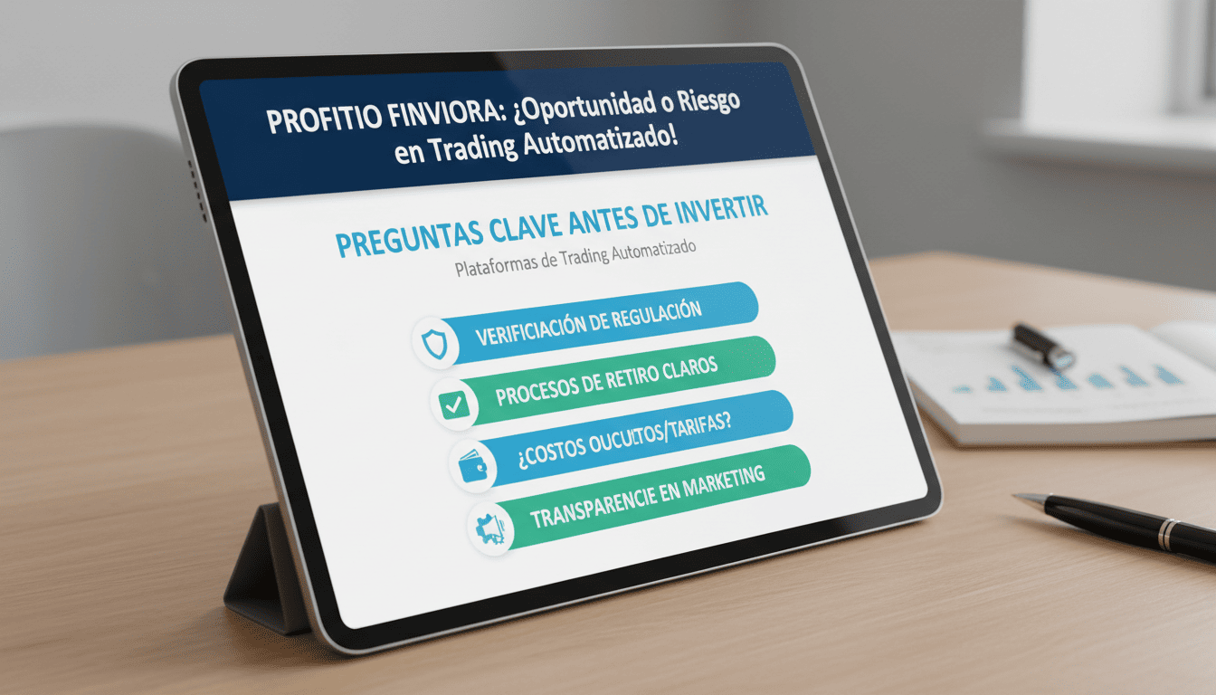 Infographic showing a checklist on key questions to consider before investing in trading platforms, such as regulation verification and withdrawal processes.