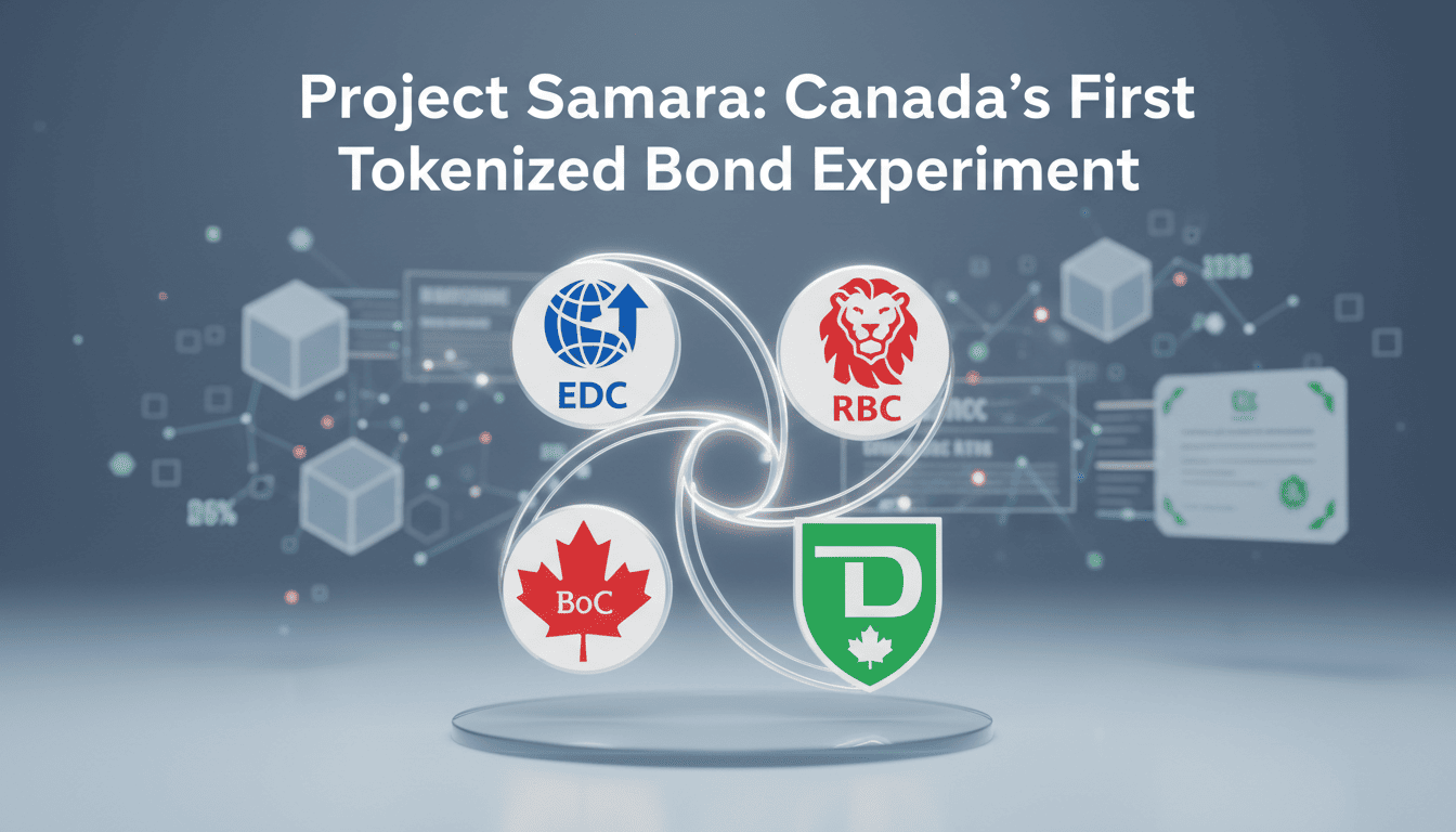 Graphic showing the collaboration between Canadian financial institutions involved in Project Samara.