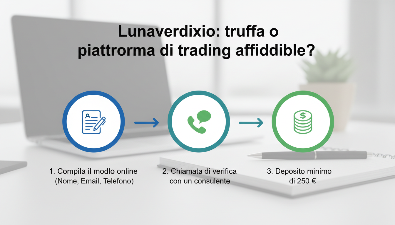 Infographic detailing the three steps of the Lunaverdixio registration process.