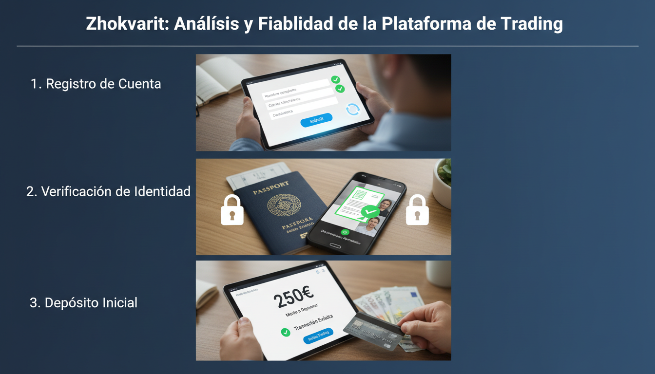 Step-by-step guide to registering on Zhokvarit, including form filling, identity verification, and 250€ deposit.