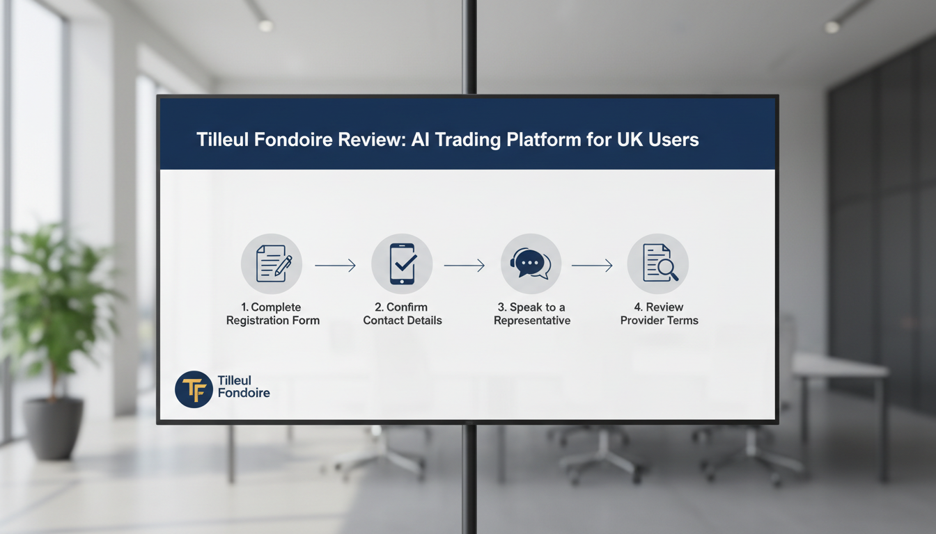 Infographic showing the steps to register with Tilleul Fondoire platform.