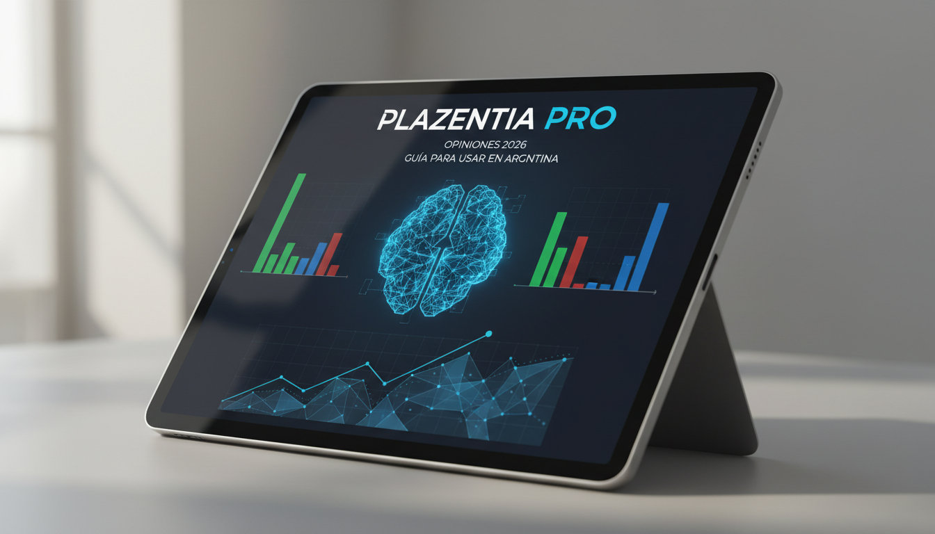 Abstract representation of a financial trading platform with AI analysis and data graphs.